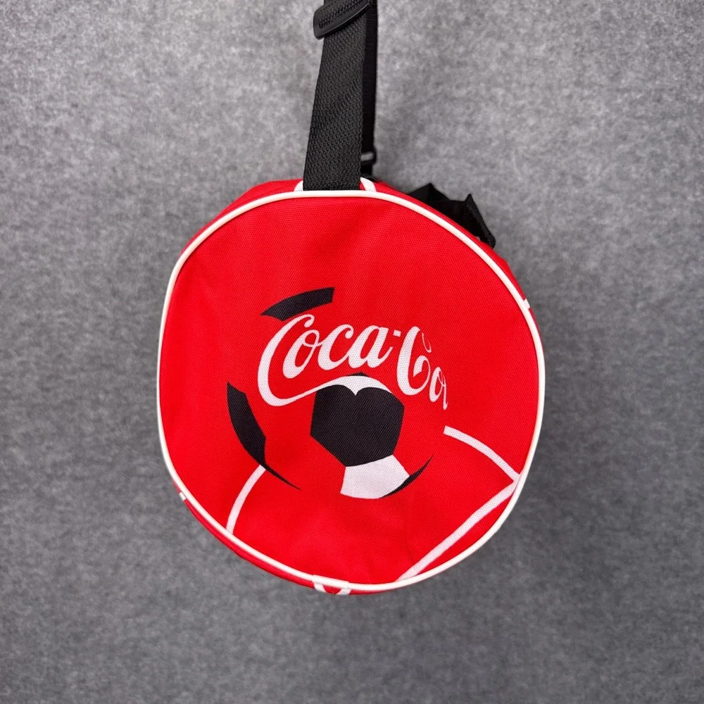 Coca-Cola FIFA World Cup 2026 Red Soccer Field Duffel Bag Gym Travel E03467996